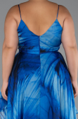 Long Sax Blue Plus Size Prom Dress ABU5267