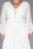 Long White Chiffon Formal Plus Size Dress ABU5276