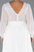 Long White Chiffon Formal Plus Size Dress ABU5276