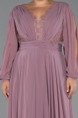 Long Rose Colored Chiffon Formal Plus Size Dress ABU5276