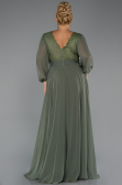 Long Olive Drab Chiffon Formal Plus Size Dress ABU5276