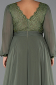 Long Olive Drab Chiffon Formal Plus Size Dress ABU5276