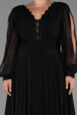 Long Black Chiffon Formal Plus Size Dress ABU5276