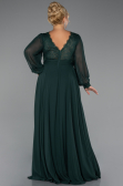 Long Emerald Green Chiffon Formal Plus Size Dress ABU5276