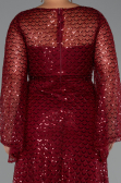 Long Burgundy Beaded Plus Size Evening Gown ABU5243