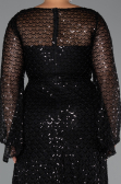 Long Black Beaded Plus Size Evening Gown ABU5243