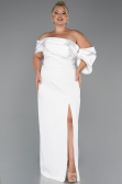 Long White Formal Plus Size Dress ABU5047