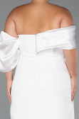 Long White Formal Plus Size Dress ABU5047