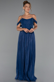 Long Navy Blue Chiffon Cocktail Dress ABU5283