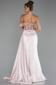 Long Powder Color Satin Evening Dress ABU5288