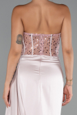 Long Powder Color Satin Evening Dress ABU5288