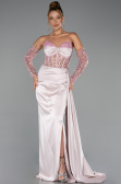 Long Powder Color Satin Evening Dress ABU5288