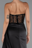Long Black Satin Evening Dress ABU5288