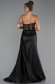 Long Black Satin Evening Dress ABU5288