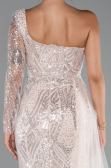 Long Powder Color Beaded Evening Dress ABU5269