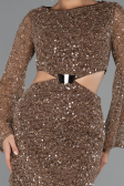 Short Brown Scaly Party Dress ABK2438