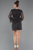 Short Black Scaly Party Dress ABK2438