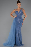 Long Indigo Beaded Evening Dress ABU5297