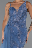 Long Indigo Beaded Evening Dress ABU5297