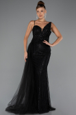 Long Black Beaded Evening Dress ABU5297
