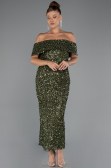 Midi Olive Drab Party Dress ABK2440