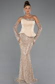 Long Gold Beaded Evening Dress ABU5303