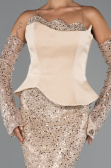 Long Gold Beaded Evening Dress ABU5303