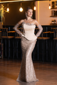 Long Gold Beaded Evening Dress ABU5303