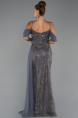 Long Anthracite Beaded Evening Dress ABU5316
