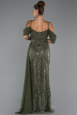 Long Olive Drab Beaded Evening Dress ABU5316