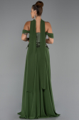 Long Olive Drab Chiffon Evening Dress ABU5327