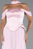Long Powder Color Chiffon Evening Dress ABU5327