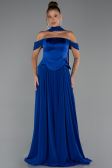Long Sax Blue Chiffon Evening Dress ABU5327