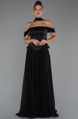 Long Black Chiffon Evening Dress ABU5327