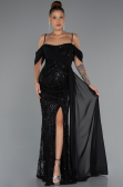 Long Black Beaded Evening Dress ABU5316