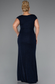 Long Navy Blue Formal Plus Size Dress ABU5317