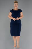 Midi Navy Blue Plus Size Cocktail Dress ABK2445