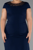 Midi Navy Blue Plus Size Cocktail Dress ABK2445