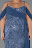 Long Indigo Beaded Formal Plus Size Dress ABU5319