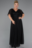 Long Black Plus Size Evening Dress ABU5323