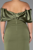 Midi Olive Drab Plus Size Cocktail Dress ABK2379