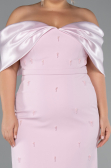 Midi Powder Color Plus Size Cocktail Dress ABK2379