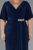 Long Navy Blue Plus Size Evening Dress ABU5287
