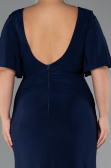 Long Navy Blue Plus Size Evening Dress ABU5287