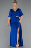 Long Sax Blue Plus Size Evening Dress ABU5287