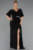 Long Black Plus Size Evening Dress ABU5287