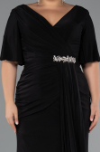 Long Black Plus Size Evening Dress ABU5287