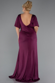 Long Cherry Colored Plus Size Evening Dress ABU5287
