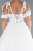 White Laced Long Princess Model Glitter Plus Size Wedding Dress ABG052