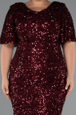 Long Burgundy Formal Plus Size Dress ABU5318